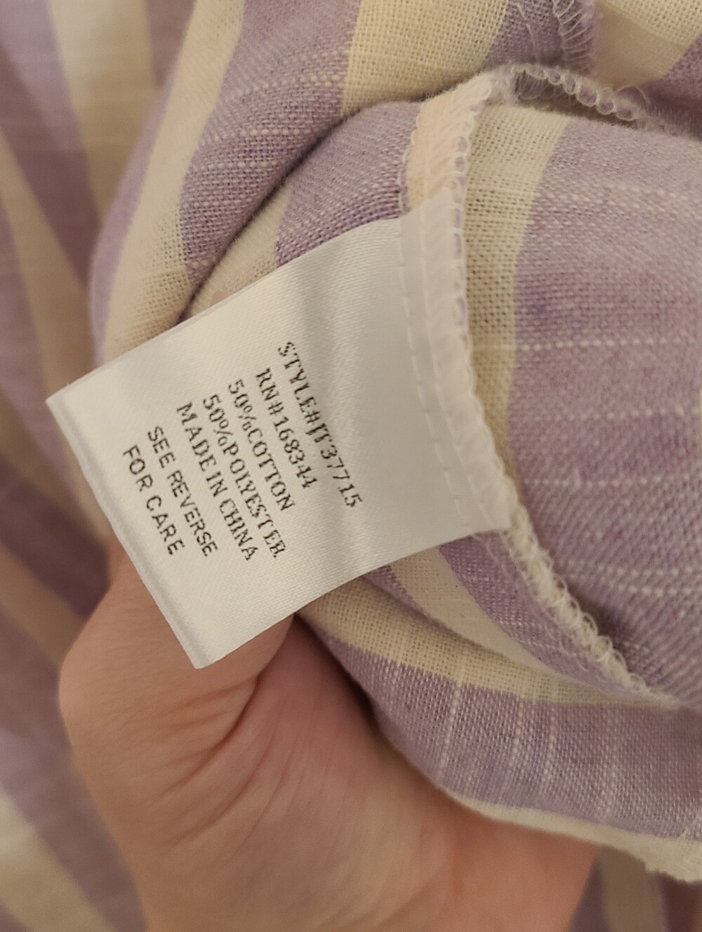 Women’s J.nna Lavender & White Striped Short-Sleeve Shirt 2xl - Picture 6 of 6